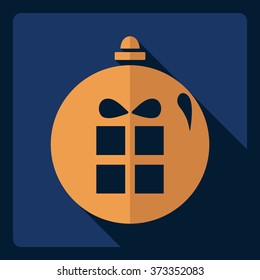 Flat modern design with shadow  Icon Christmas balls