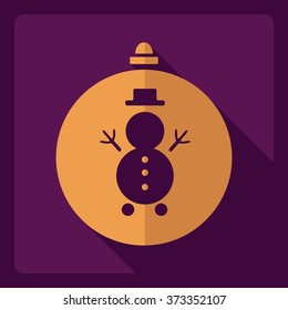 Flat modern design with shadow  Icon Christmas balls