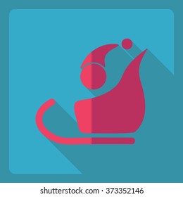 Flat modern design with shadow  Icon elves Father Christmas