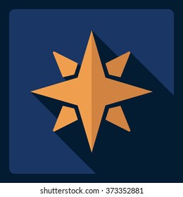 Flat modern design with shadow  Icon compass