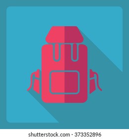 Flat modern design with shadow  Icon travel backpack