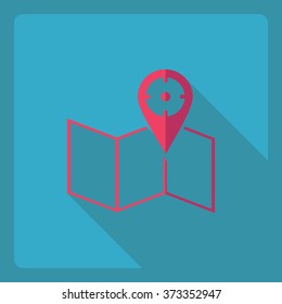 Flat modern design with shadow  Icon aim