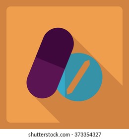 Flat modern design with shadow  Icon pills