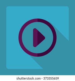 Flat modern design with shadow Icon  symbol play