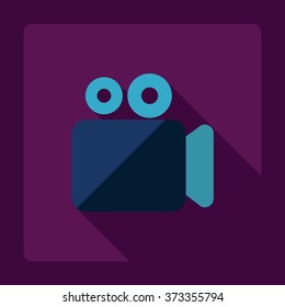 Flat modern design with shadow Icon video camera