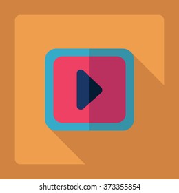 Flat modern design with shadow Icon  symbol play