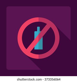 Flat modern design with shadow Icon symbol ban mobile
