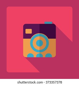 Flat modern design with shadow Icon camera
