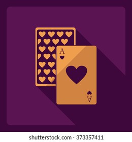 Flat modern design with shadow  Icon poker 