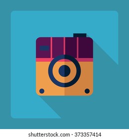 Flat modern design with shadow Icon camera