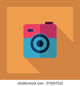 Flat modern design with shadow Icon camera