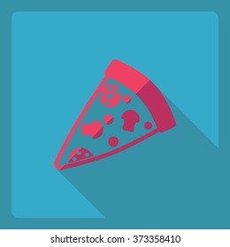 Flat modern design with shadow  Icon pizza