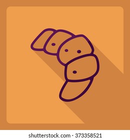 Flat modern design with shadow  Icon croissant