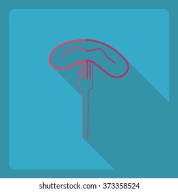 Flat modern design with shadow  Icon Sausage