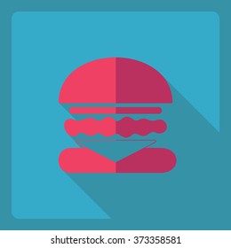 Flat modern design with shadow  Icon burger