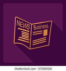 Flat modern design with shadow  Icon newspaper