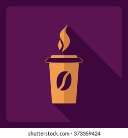 Flat modern design with shadow  Icon coffee