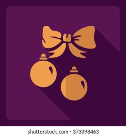Flat modern design with shadow  Icon Christmas decoration