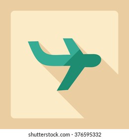 Flat modern design with shadow Icon  plane aircraft