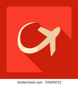Flat modern design with shadow Icon  plane aircraft