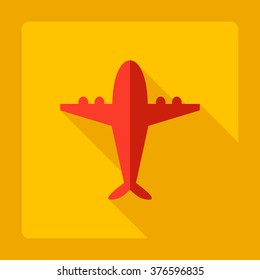 Flat modern design with shadow Icon  plane aircraft