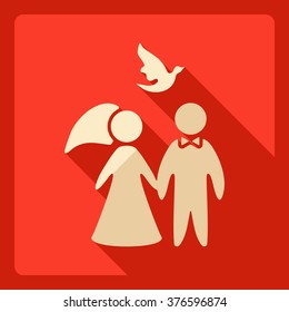 Flat modern design with shadow  Icon marriage
