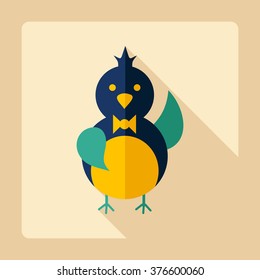 Flat modern design with shadow Icon  bird