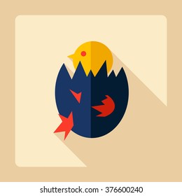 Flat modern design with shadow Icon  chick