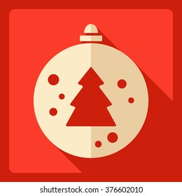 Flat modern design with shadow  Icon Christmas balls