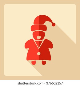 Flat modern design with shadow  Icon Santa Claus