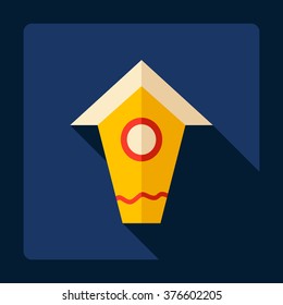 Flat modern design with shadow Icon  bird house