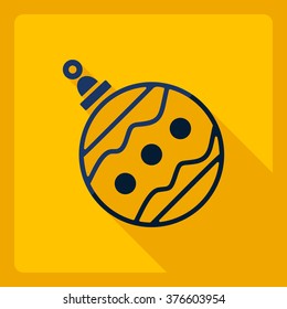 Flat modern design with shadow  Icon Christmas decoration