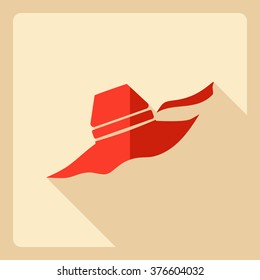 Flat modern design with shadow  Icon hat