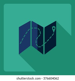 Flat modern design with shadow  Icon map