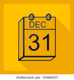 Flat modern design with shadow  Icon calendar 