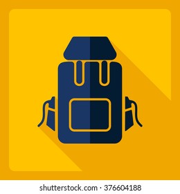 Flat modern design with shadow  Icon travel backpack