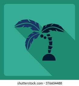 Flat modern design with shadow  Icon palm tree