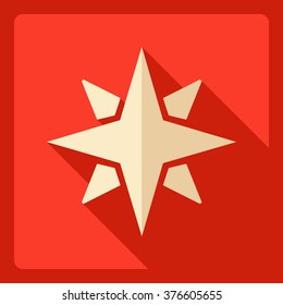 Flat modern design with shadow  Icon compass