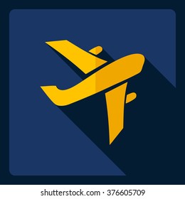 Flat modern design with shadow  Icon aircraft