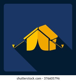 Flat modern design with shadow  Icon tent