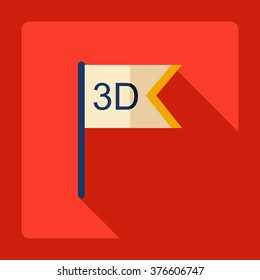 Flat modern design with shadow Icon 3d inscription