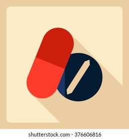 Flat modern design with shadow  Icon pills