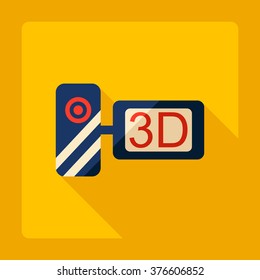 Flat modern design with shadow Icon video camera