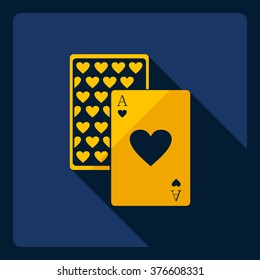 Flat modern design with shadow  Icon poker 