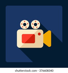 Flat modern design with shadow Icon video camera