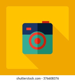 Flat modern design with shadow Icon camera