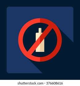 Flat modern design with shadow Icon symbol ban mobile