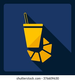Flat modern design with shadow  Icon coffee