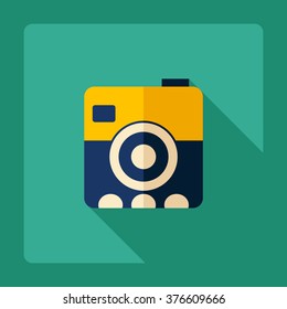 Flat modern design with shadow Icon camera