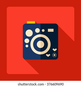 Flat modern design with shadow Icon camera